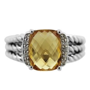 David Yurman Petite Wheaton Ring -Citrine Size 6
